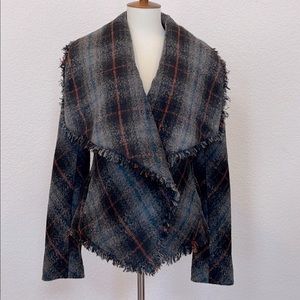 NWOT Urban outfitters plaid wool open front jacket